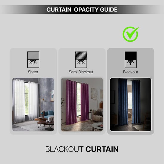 DECO WINDOW Antarctica Blue Set of 2 Blackout Door Curtains