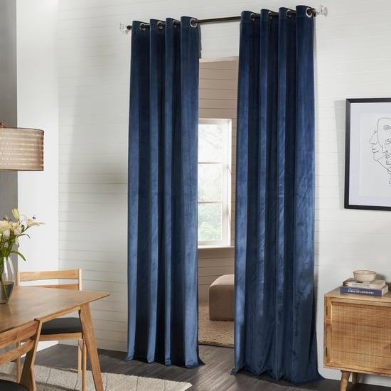 DECO WINDOW Antarctica Blue Set of 2 Blackout Door Curtains