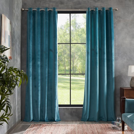 DECO WINDOW Lagoon Teal Set of 2 Room Darkening Window Curtains