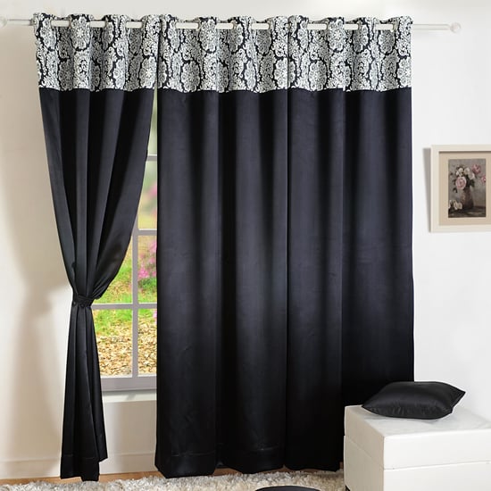 SWAYAM Set of 2 Printed Blackout Door Curtains