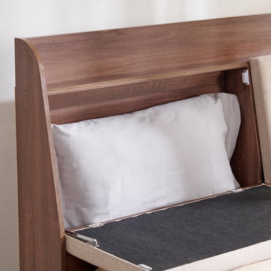 Leon James Queen Bed with Hydraulic Storage - Brown