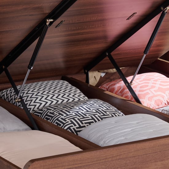 Leon James Queen Bed with Hydraulic Storage - Brown