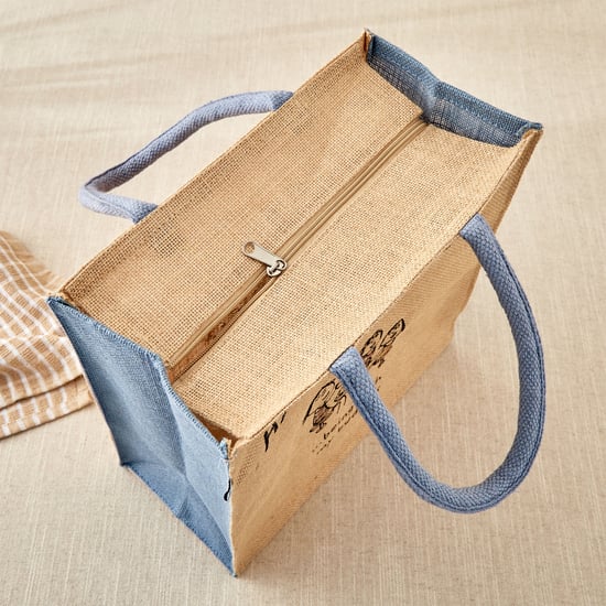 Livia Zest Jute Happiness Is Print Lunch Bag