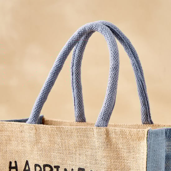 Livia Zest Jute Happiness Is Print Lunch Bag