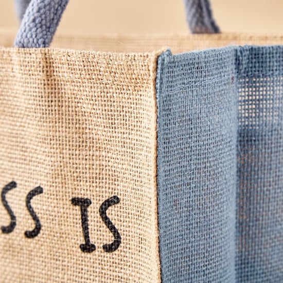 Livia Zest Jute Happiness Is Print Lunch Bag