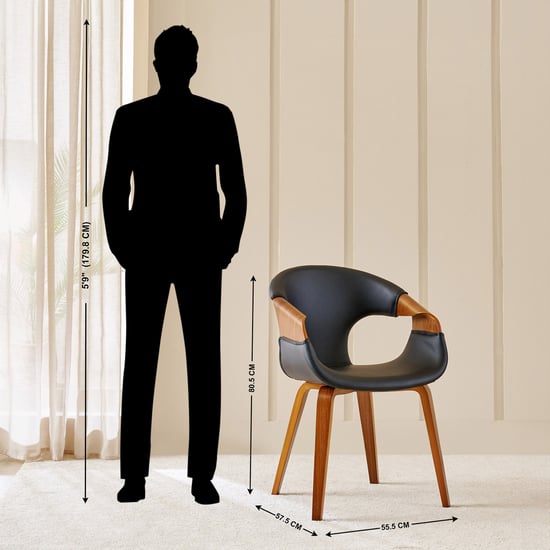 Charles Faux Leather Tea Chair - Black