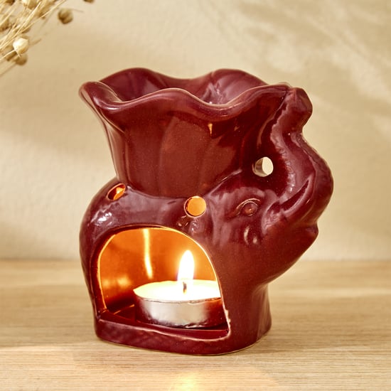 Garnet Serene Ceramic Elephant Oil Burner