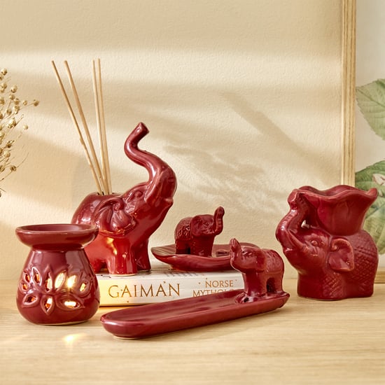 Garnet Serene Ceramic Elephant Oil Burner