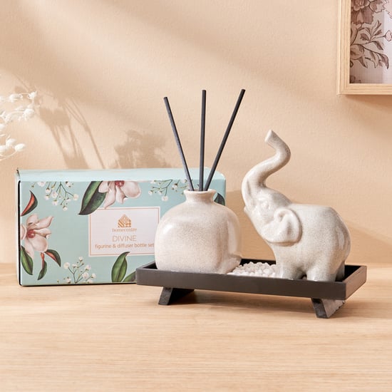 Divine Scentscape Ceramic Elephant Diffuser Set