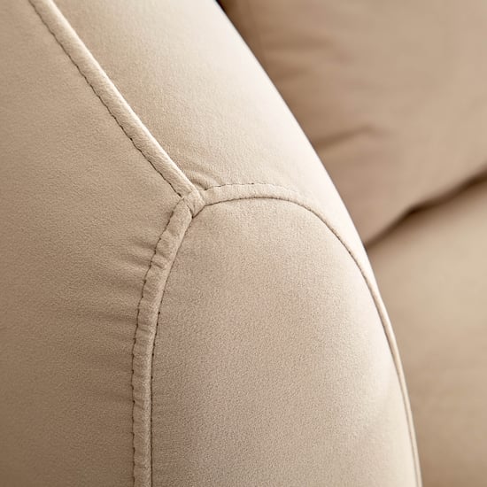 Homeshores Fabric 1-Seater Swivel Sofa with Cushion- Beige