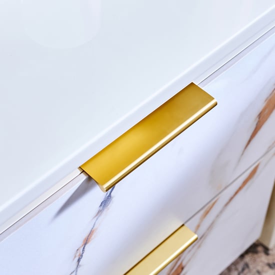 Modern Radiance Bedside Table with Drawers - Cream