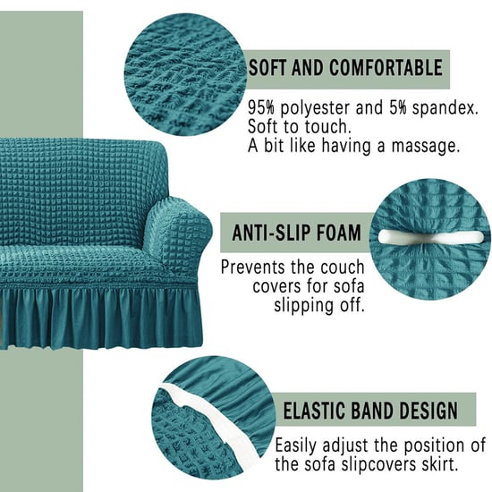 CORTINA 2-Seater Bubble Sofa Cover Teal Polyester Blend