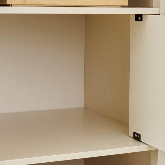 Modern Radiance 3-Door Wardrobe with Mirror and Drawers - Cream