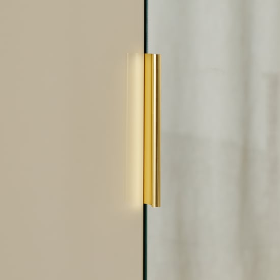 Modern Radiance 3-Door Wardrobe with Mirror and Drawers - Cream