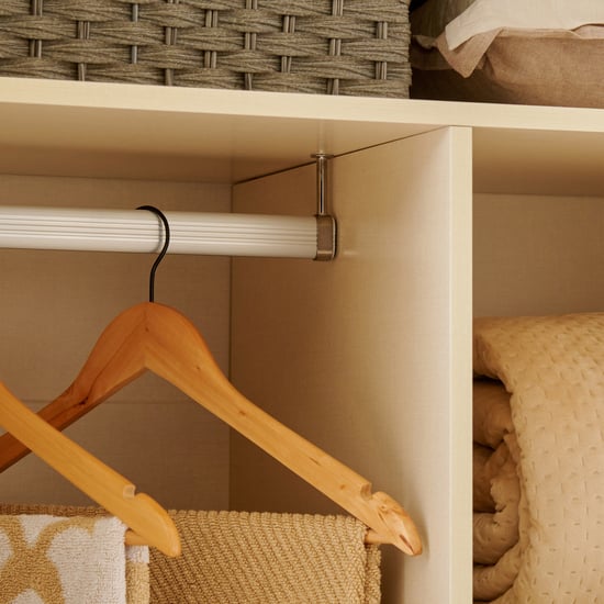 Modern Radiance 2-Door Sliding Wardrobe with Mirrors - Cream