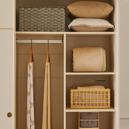 Modern Radiance 2-Door Sliding Wardrobe with Mirrors - Cream