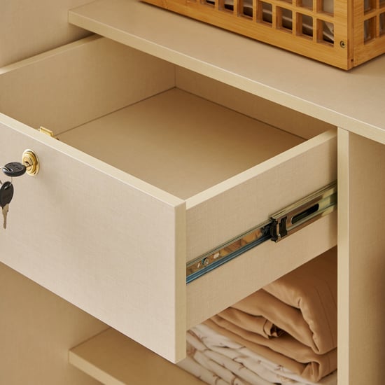 Modern Radiance 2-Door Sliding Wardrobe with Mirrors - Cream