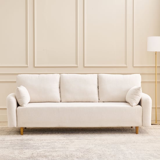 Georgia Fabric 3-Seater Sofa Bed - Beige