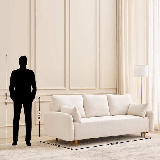 Georgia Fabric 3-Seater Sofa Bed - Beige