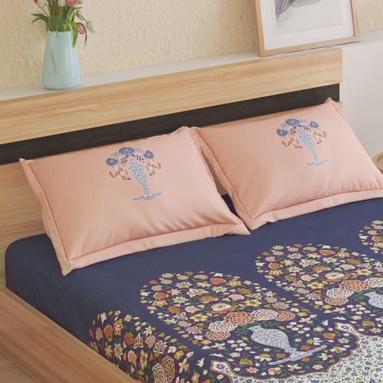 Amaya Meroli Cotton 144TC Printed 3Pcs King Fitted Bedsheet Set