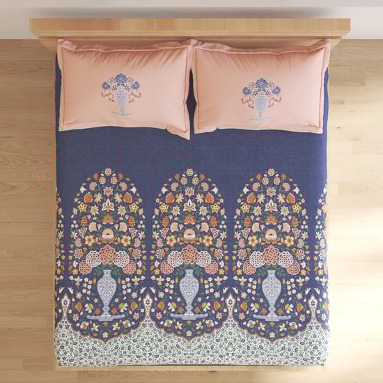 Amaya Meroli Cotton 144TC Printed 3Pcs King Fitted Bedsheet Set