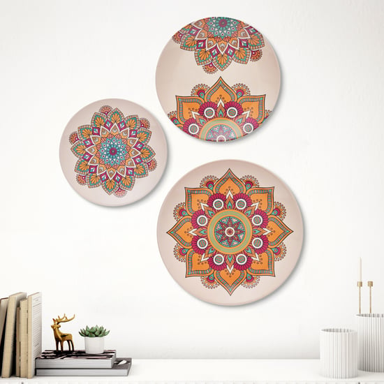 Artesia Regalo Melamine Set of 3 Madala Print Wall Plates