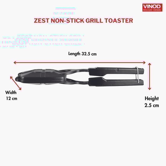 VINOD Zest Aluminium Non-Stick Sandwich Toaster - 32.5cm
