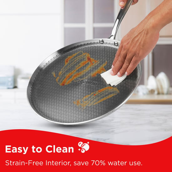 VINOD Platinum Triply Stainless Steel SAS Pro Dosa Tawa - 28 cm