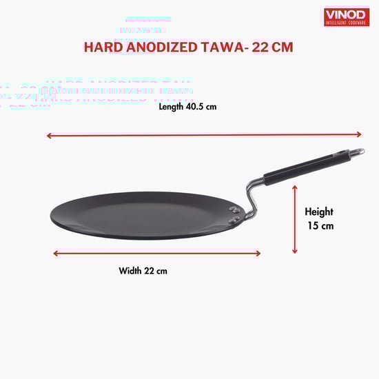 Vinod Aluminium Hard Anodized Roti Tawa - 22 cm