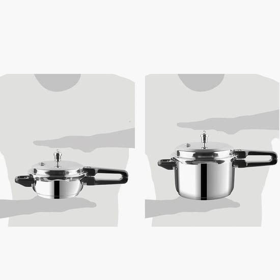 VINOD Set of 2 18/8 Stainless Steel Pressure Cooker and Mini Pan Cooker