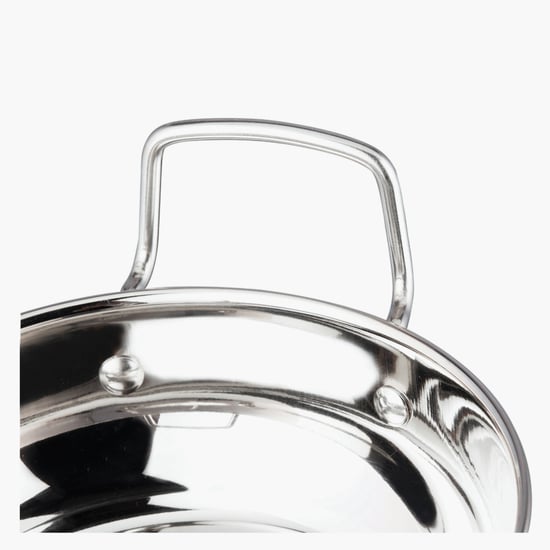 VINOD Stainless Steel Kadai with Glass Lid - 24cm, 2.7L