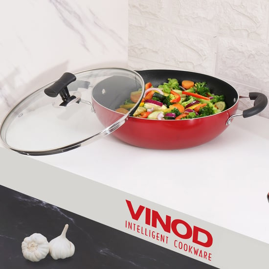 VINOD Popular Aluminium Non-Stick Kadai with Lid - 2L