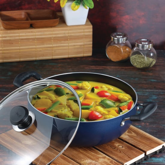 VINOD Zest Aluminium Non-Stick Kadai with Lid - 4.1L