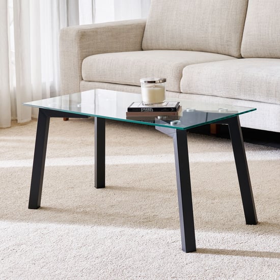 Helios Paul Tempered Glass Top Coffee Table - Black