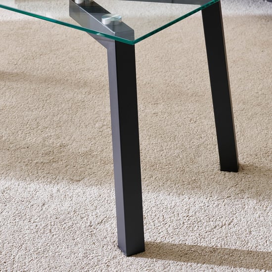 Helios Paul Tempered Glass Top Coffee Table - Black