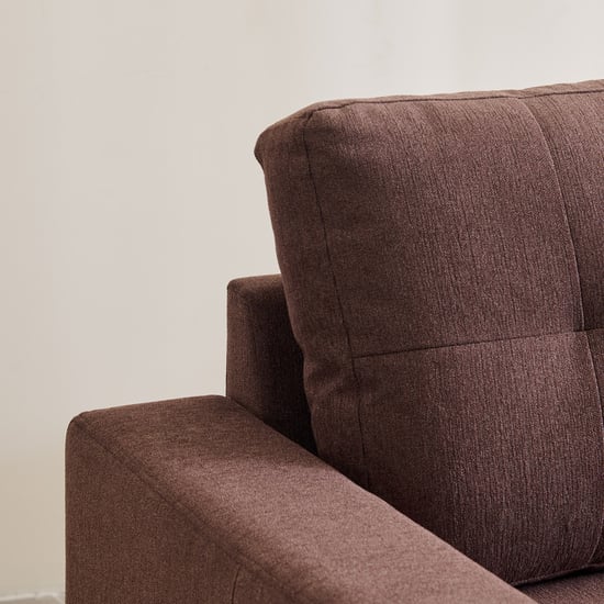 Helios Woodland Fabric 2-Seater Storage Sofa Bed with Interchangeable Chaise - Brown