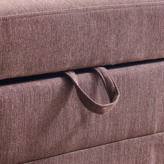 Helios Woodland Fabric 2-Seater Storage Sofa Bed with Interchangeable Chaise - Brown