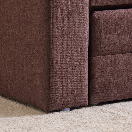 Helios Woodland Fabric 2-Seater Storage Sofa Bed with Interchangeable Chaise - Brown