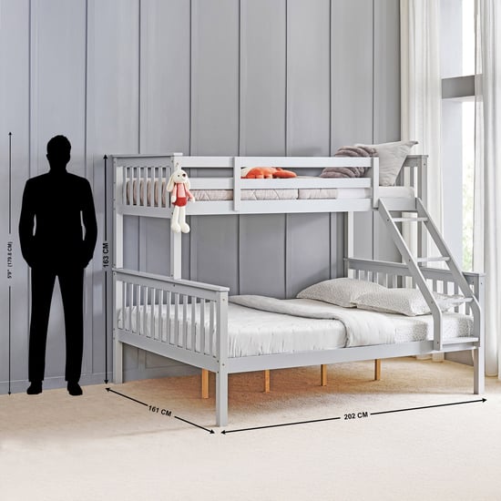 Helios Taylor Coupe Twin Solid Wood Bunk Bed - Grey
