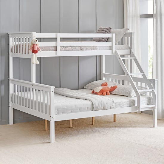 Helios Taylor Coupe Twin Solid Wood Bunk Bed - White
