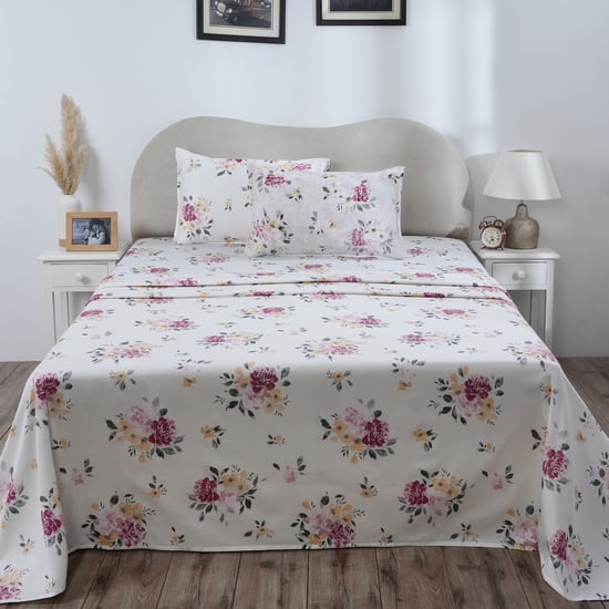 MASPAR Hermosa Cotton 300TC Printed 3Pcs Super King Bedsheet Set