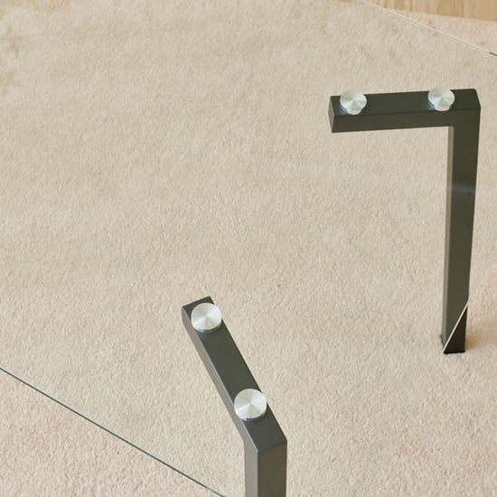 Helios Paul Tempered Glass Top 4-Seater Dining Table - Black