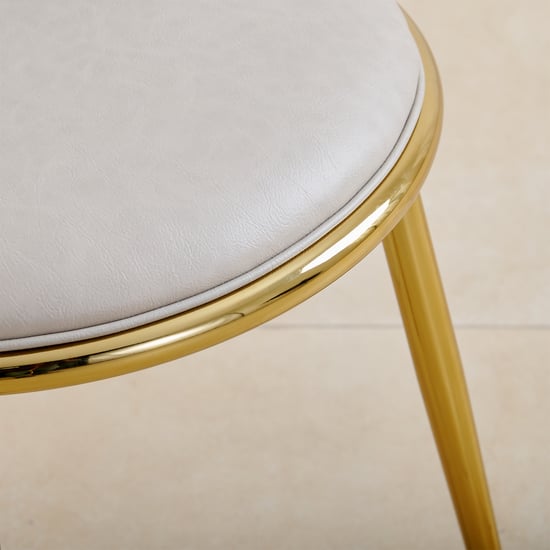 Vegas Faux Marble Top 6-Seater Dining Set with Chairs - Beige and Grey