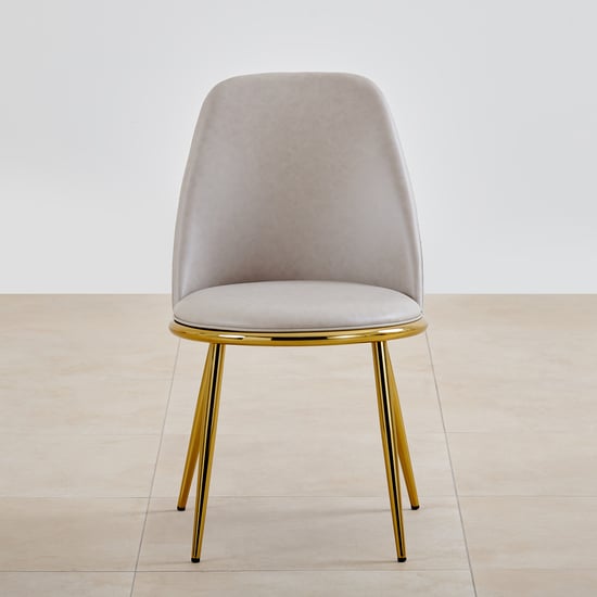 Vegas Faux Marble Top 6-Seater Dining Set with Chairs - Beige and Grey