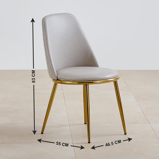 Vegas Faux Marble Top 6-Seater Dining Set with Chairs - Beige and Grey