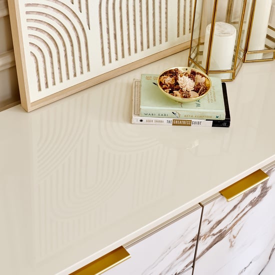 Modern Radiance Ceramic Top Sideboard - Cream