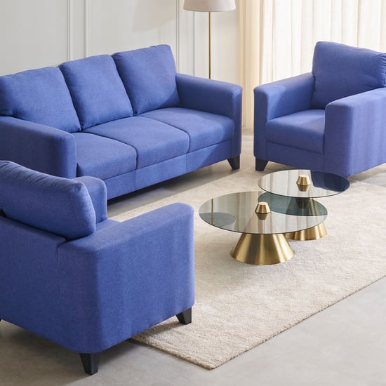 Helios Phantom Fabric 3+1+1 Seater Sofa Set - Blue