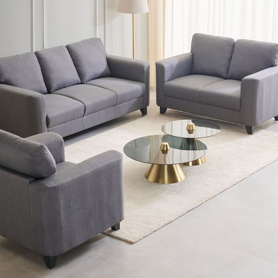 Helios Phantom Fabric 3+2+1 Seater Sofa Set - Grey
