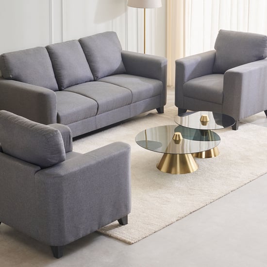 Helios Phantom Fabric 3+1+1 Seater Sofa Set - Grey