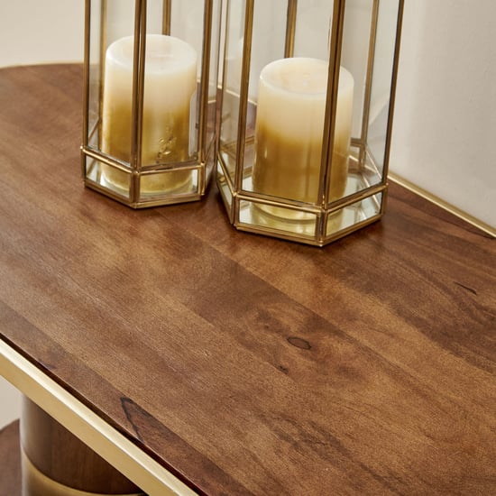 Eclat Mango Wood Top Console Table - Walnut
